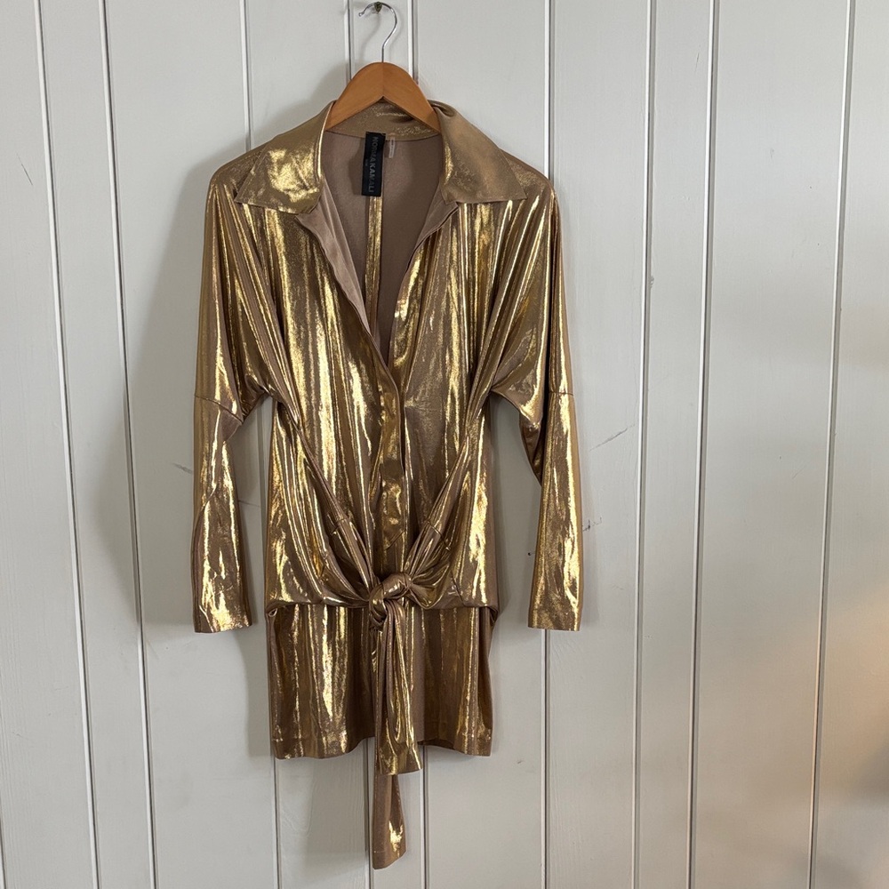 Norma Kamali Gold Metallic Dress